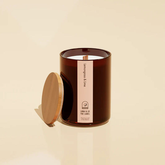 Lemongrass and Lime Candle by Luna & Lo. The Label
