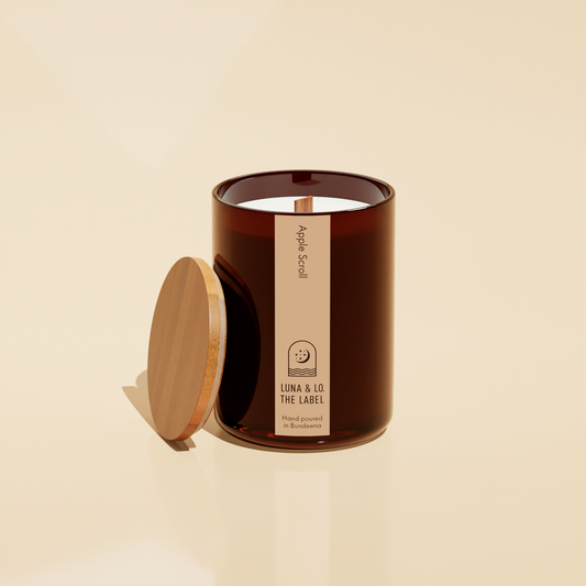 Luna and Lo. The Label Apple Scroll Candle