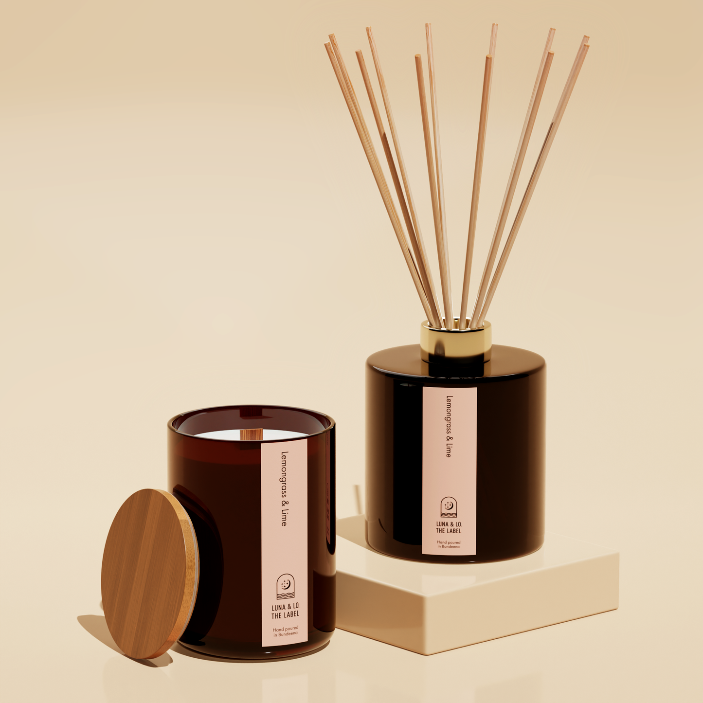 candle and diffuser by Luna and Lo. The Label